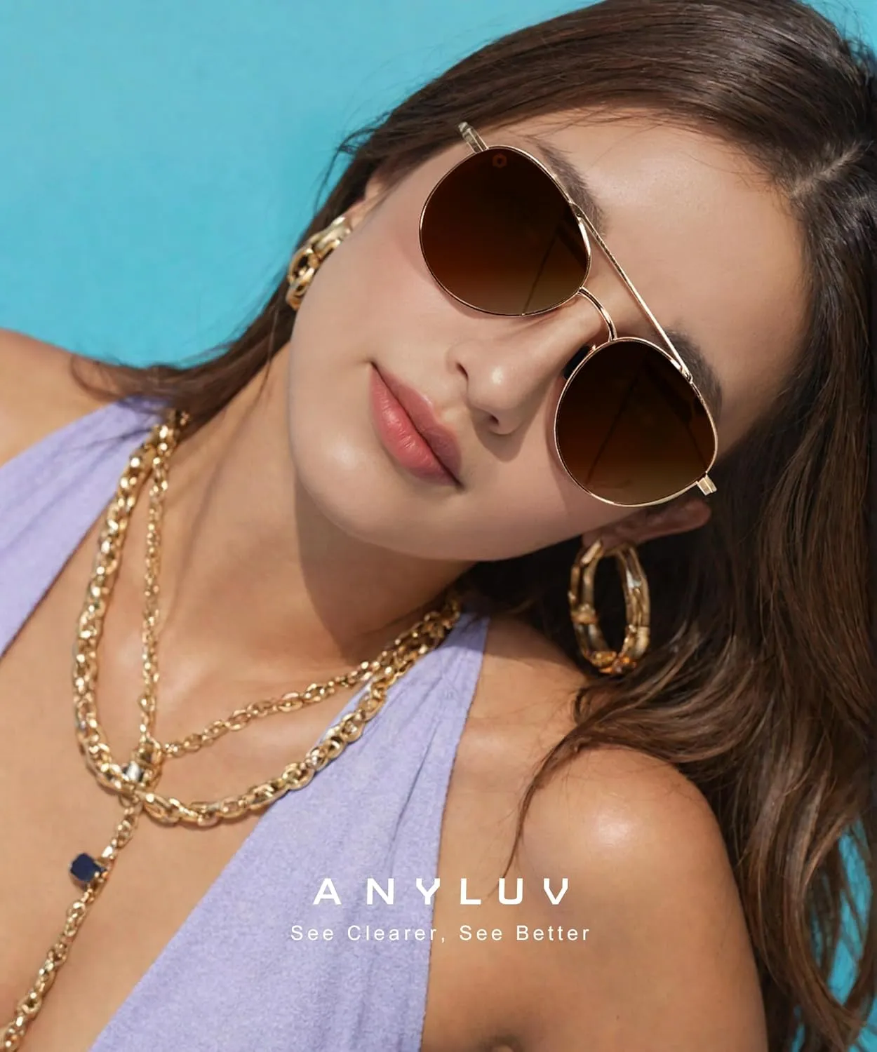 ANYLUV Aviator Sunglasses-Men and Womens-Sun-Glasses: Polarized Mens Sunglasses UV400 Protection for Driving Fishing Golf