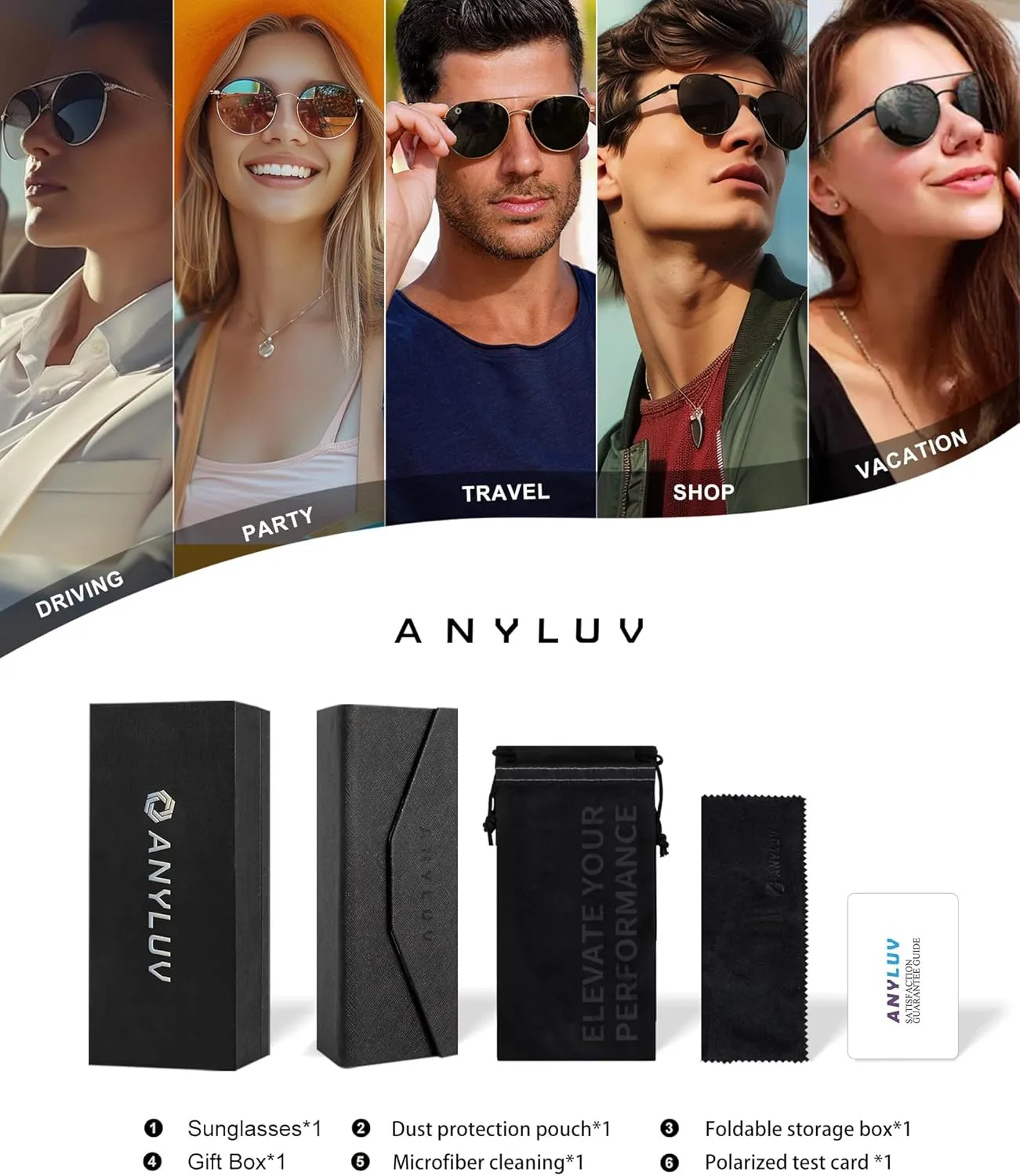 ANYLUV Aviator Sunglasses-Men and Womens-Sun-Glasses: Polarized Mens Sunglasses UV400 Protection for Driving Fishing Golf