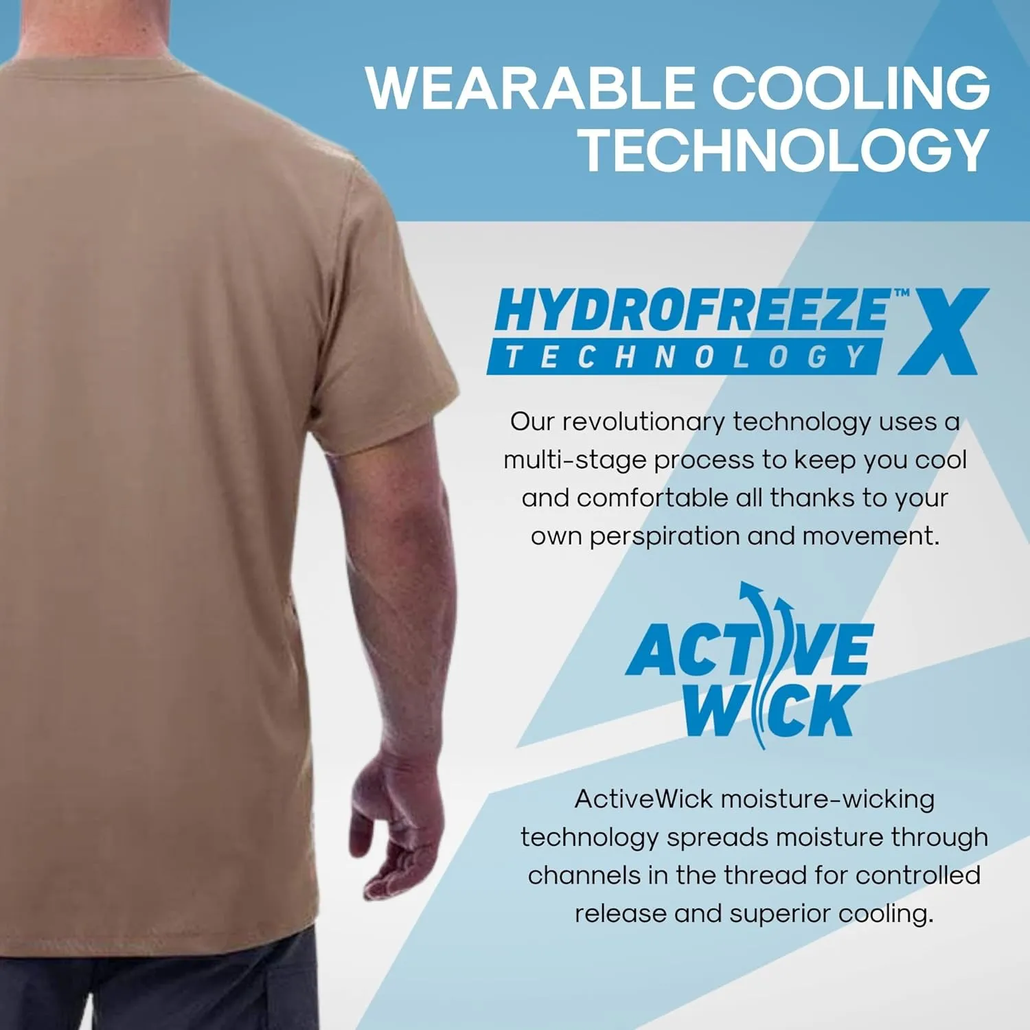 Arctic Cool Mens Crew Neck Instant Cooling Pocket Workwear Moisture Wicking Performance UPF 50  Short Sleeve Shirt