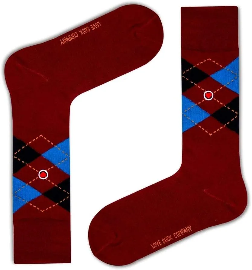 Argyle Men's Dress Socks - Organic Cotton - Made in Europe