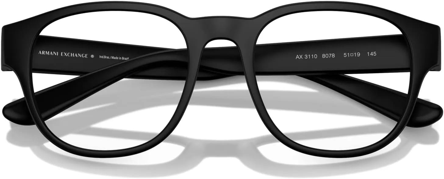 Armani Exchange Men's Ax3110 Round Prescription Eyewear Frames