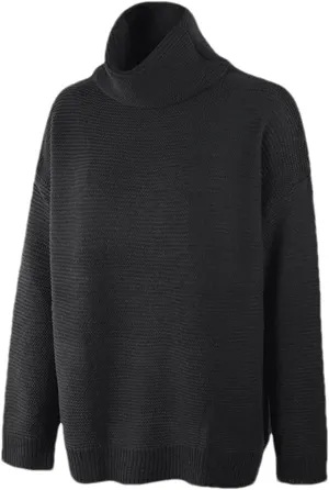 Autumn Winter Women's Casual Thick Warm Pullover Sweater Knitted Oversized Turtleneck Sweater