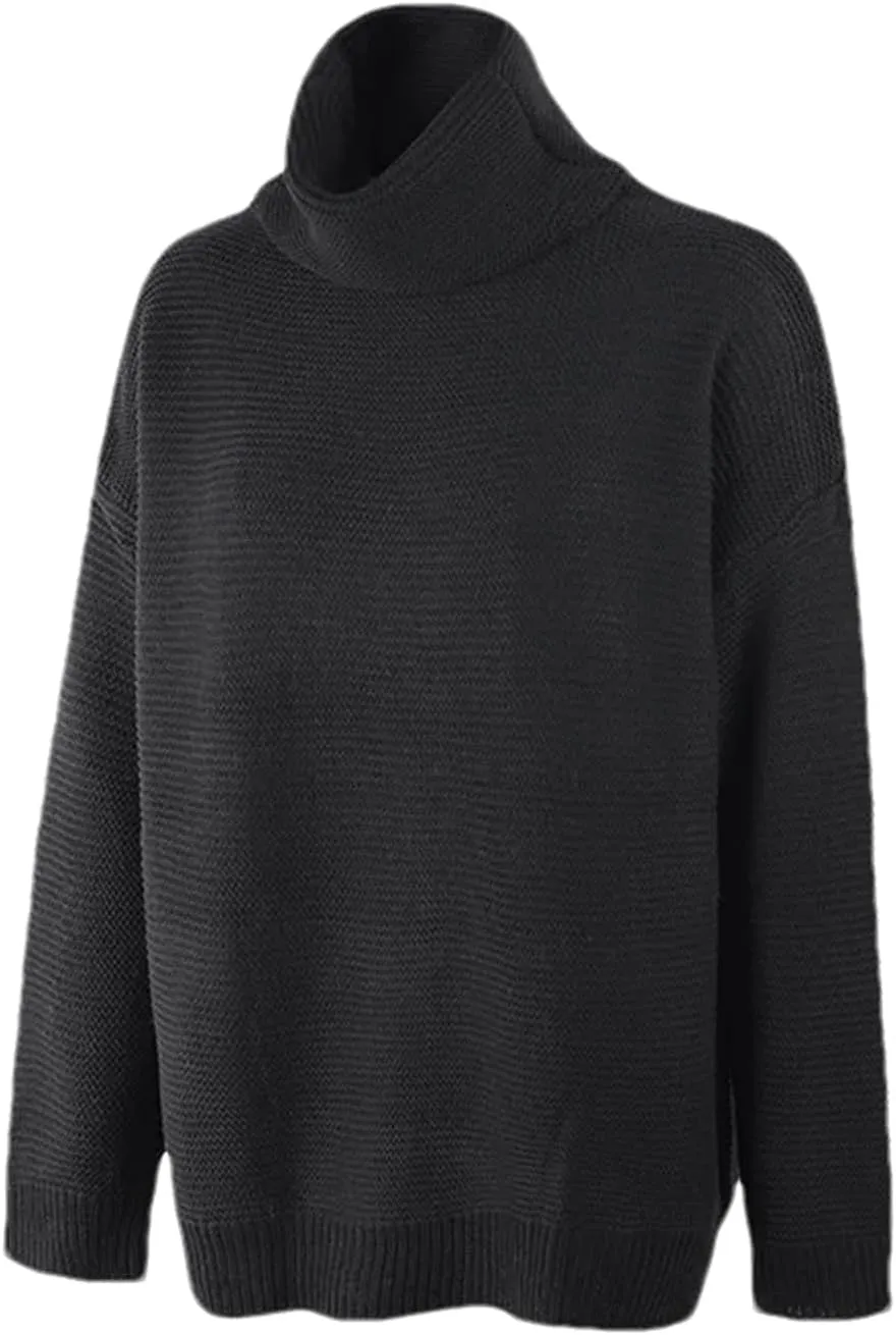Autumn Winter Women's Casual Thick Warm Pullover Sweater Knitted Oversized Turtleneck Sweater