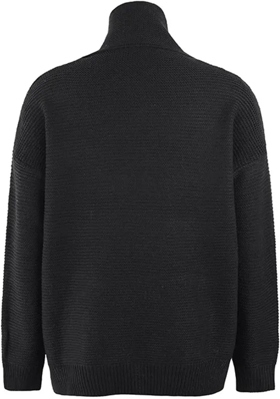 Autumn Winter Women's Casual Thick Warm Pullover Sweater Knitted Oversized Turtleneck Sweater