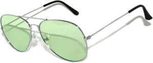 Aviator Style Fashion Sunglasses Metal Frame Colored and Mirrored Lens UV Protection