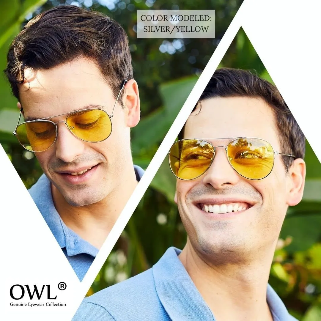 Aviator Style Fashion Sunglasses Metal Frame Colored and Mirrored Lens UV Protection