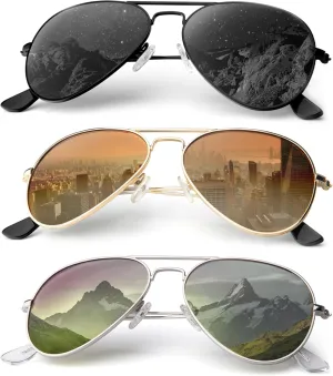 Aviator-Sunglasses-Men Polarized Sunglasses Women: Pilot Sun Glasses UV Protection for Driving Golf Fishing