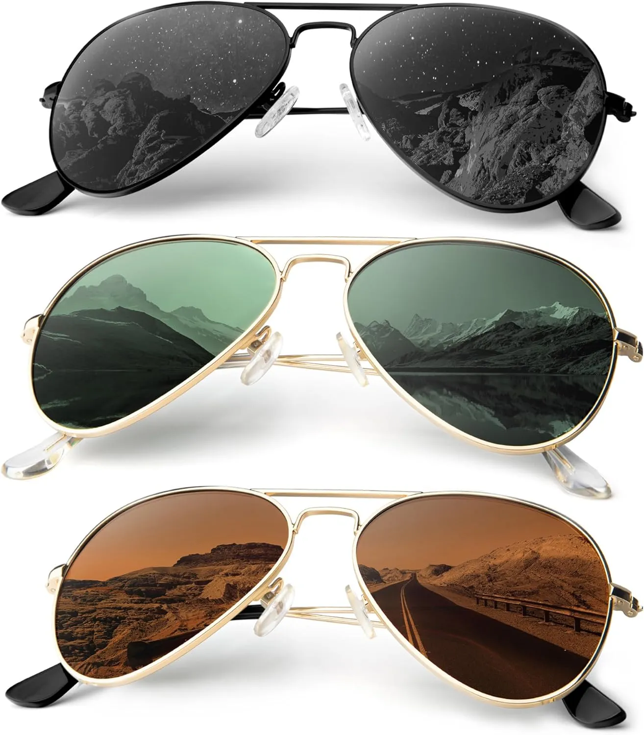 Aviator-Sunglasses-Men Polarized Sunglasses Women: Pilot Sun Glasses UV Protection for Driving Golf Fishing