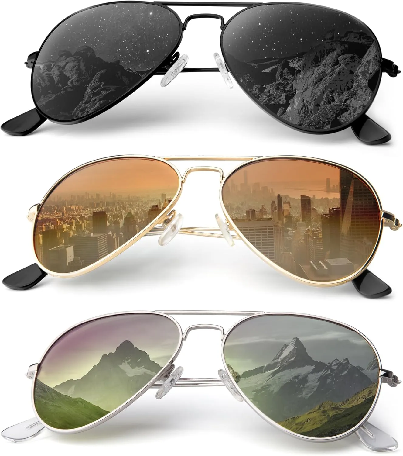 Aviator-Sunglasses-Men Polarized Sunglasses Women: Pilot Sun Glasses UV Protection for Driving Golf Fishing