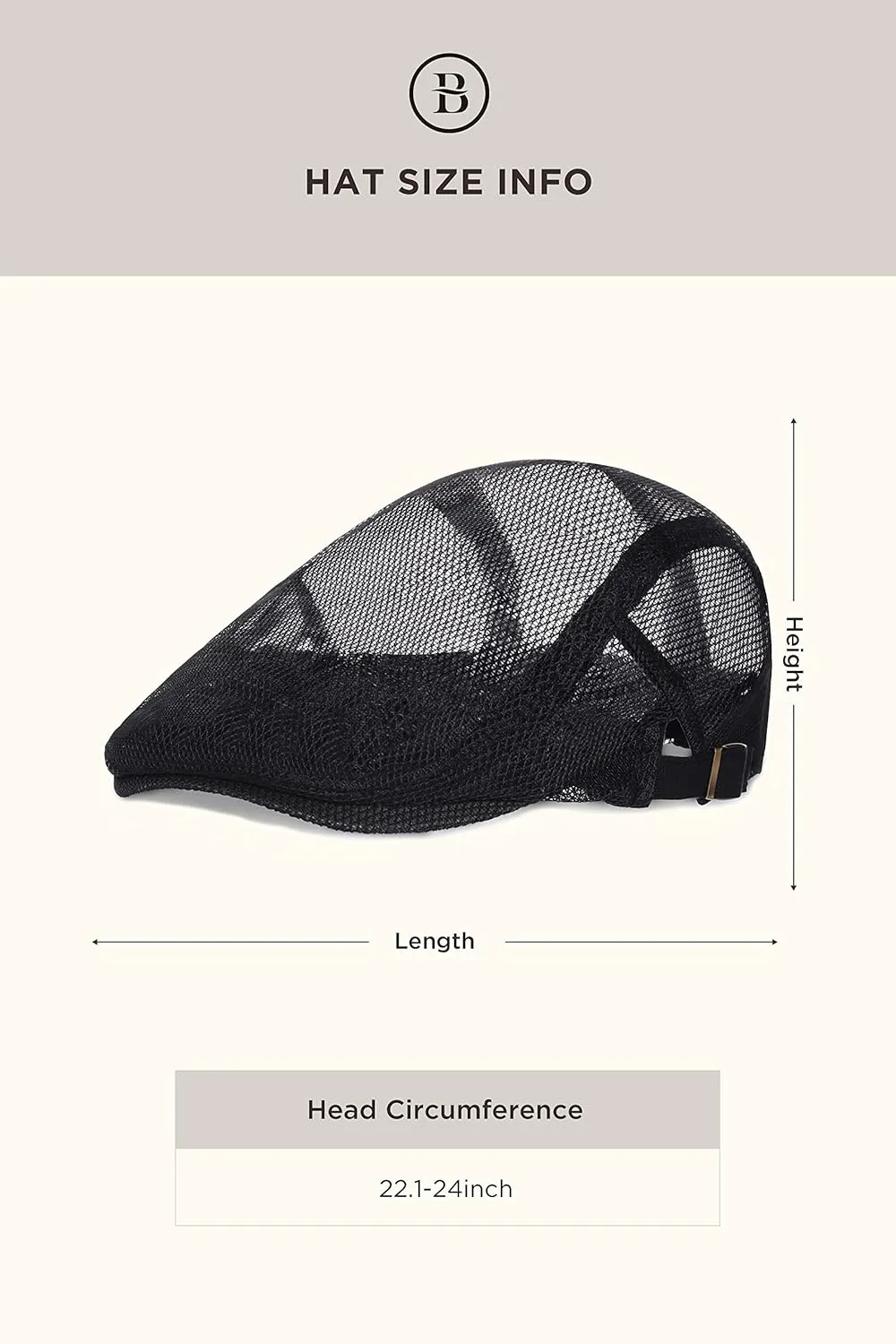 BABEYOND Men's Mesh Flat Cap Breathable Summer Newsboy Hat Beret Cabbie Ivy Hat Gatsby Newsboy Hat for Driving Hunting