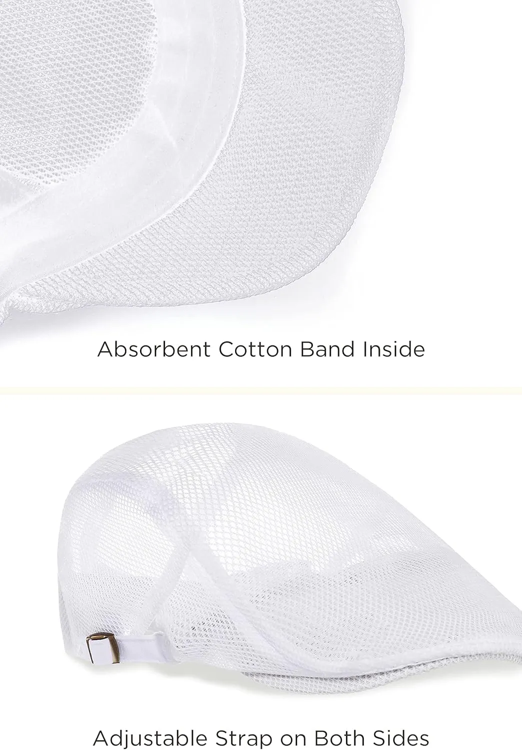 BABEYOND Men's Mesh Flat Cap Breathable Summer Newsboy Hat Beret Cabbie Ivy Hat Gatsby Newsboy Hat for Driving Hunting