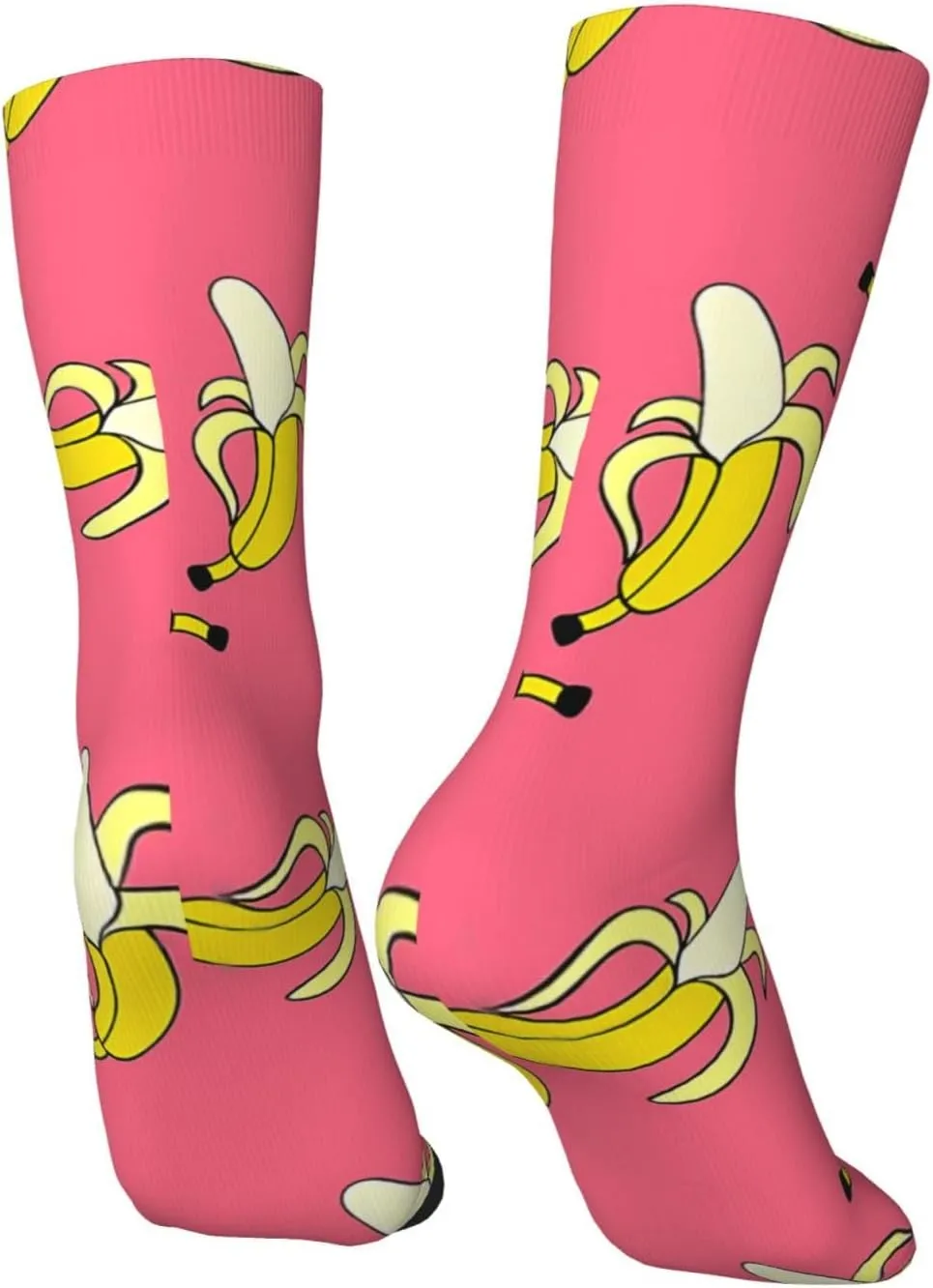 Banana Pattern Fun And Innovative Men'S And Women'S Crew - Elastic Comfortable Formal Socks, Gift Casual Socks