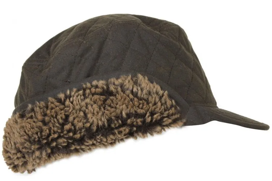 Barbour Hat-Stanhope Wax Trapper Hat-Olive-MHA0044OL11