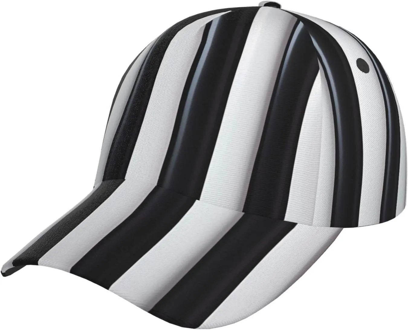 Baseball Cap for Women Men,Black & White Stripe - Adjustable Baseball Hat Baseball Cap Trucker Hat