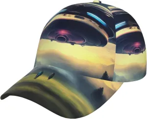 Baseball Cap for Women Men,UFO Landing - Adjustable Baseball Hat Baseball Cap Trucker Hat Black