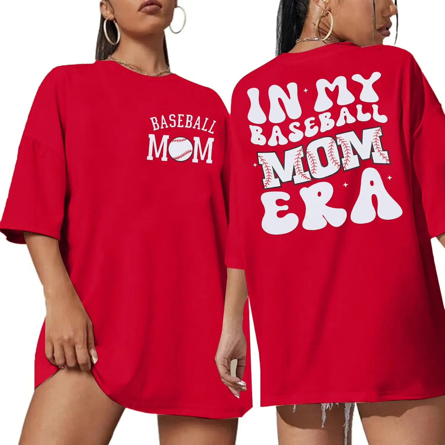 Baseball Mom Shirt Baseball Oversized Tshirt Women Baseball Game Day Season Vacation Short Sleeves Tops