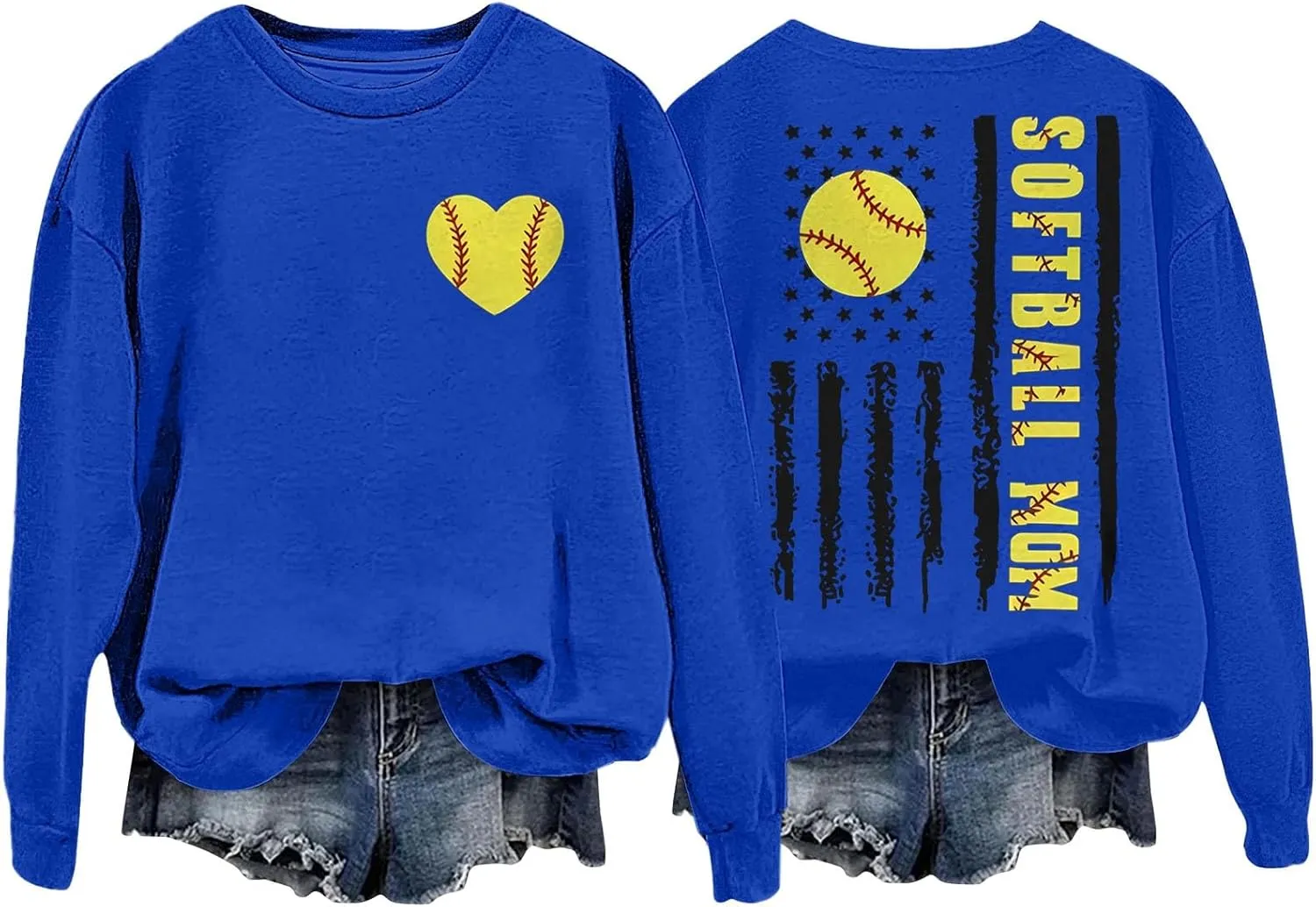 Baseball Mom Shirt Womens Long Sleeve Graphic Plus Size Softball Hoodies Heart Printed Casual Pullover Tops