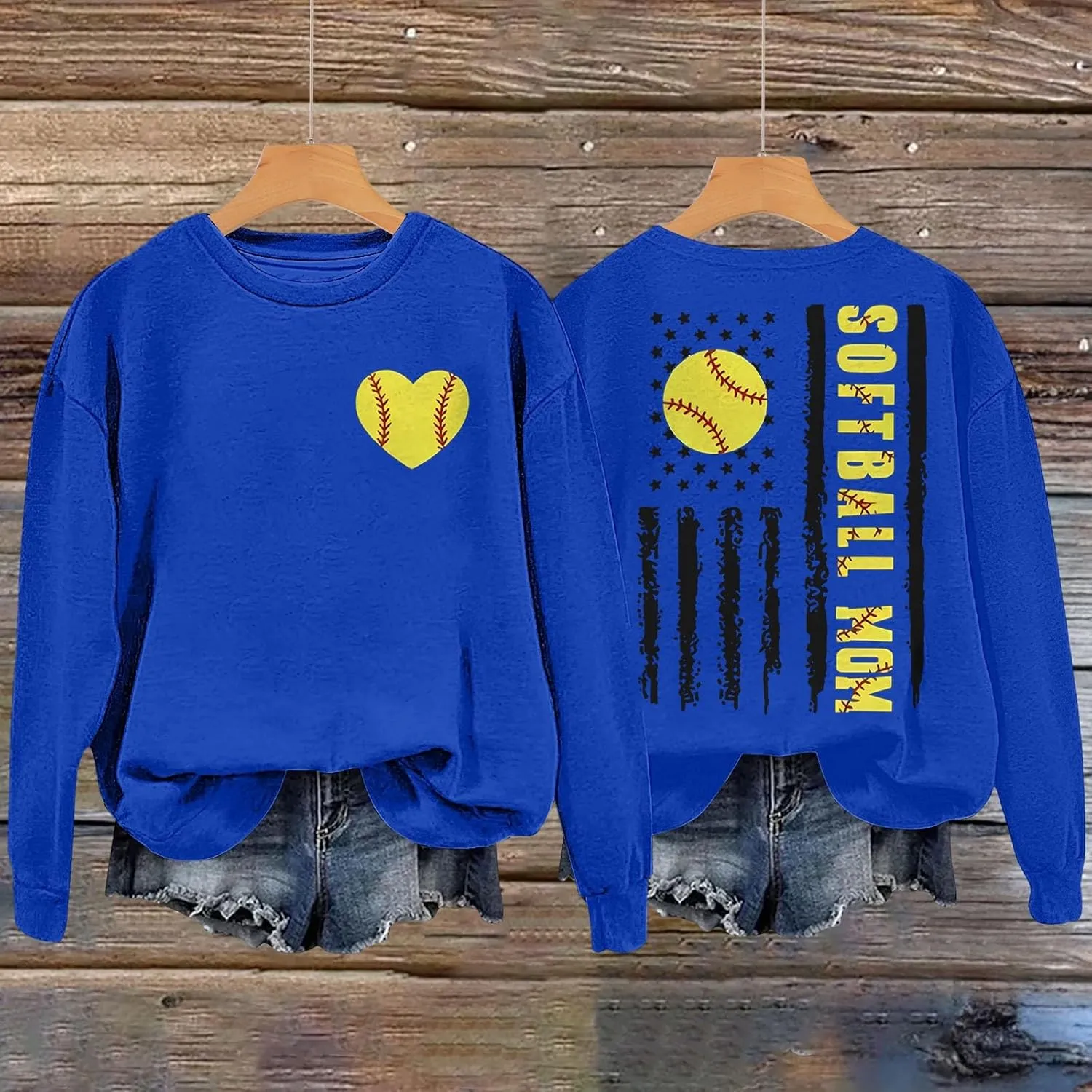 Baseball Mom Shirt Womens Long Sleeve Graphic Plus Size Softball Hoodies Heart Printed Casual Pullover Tops