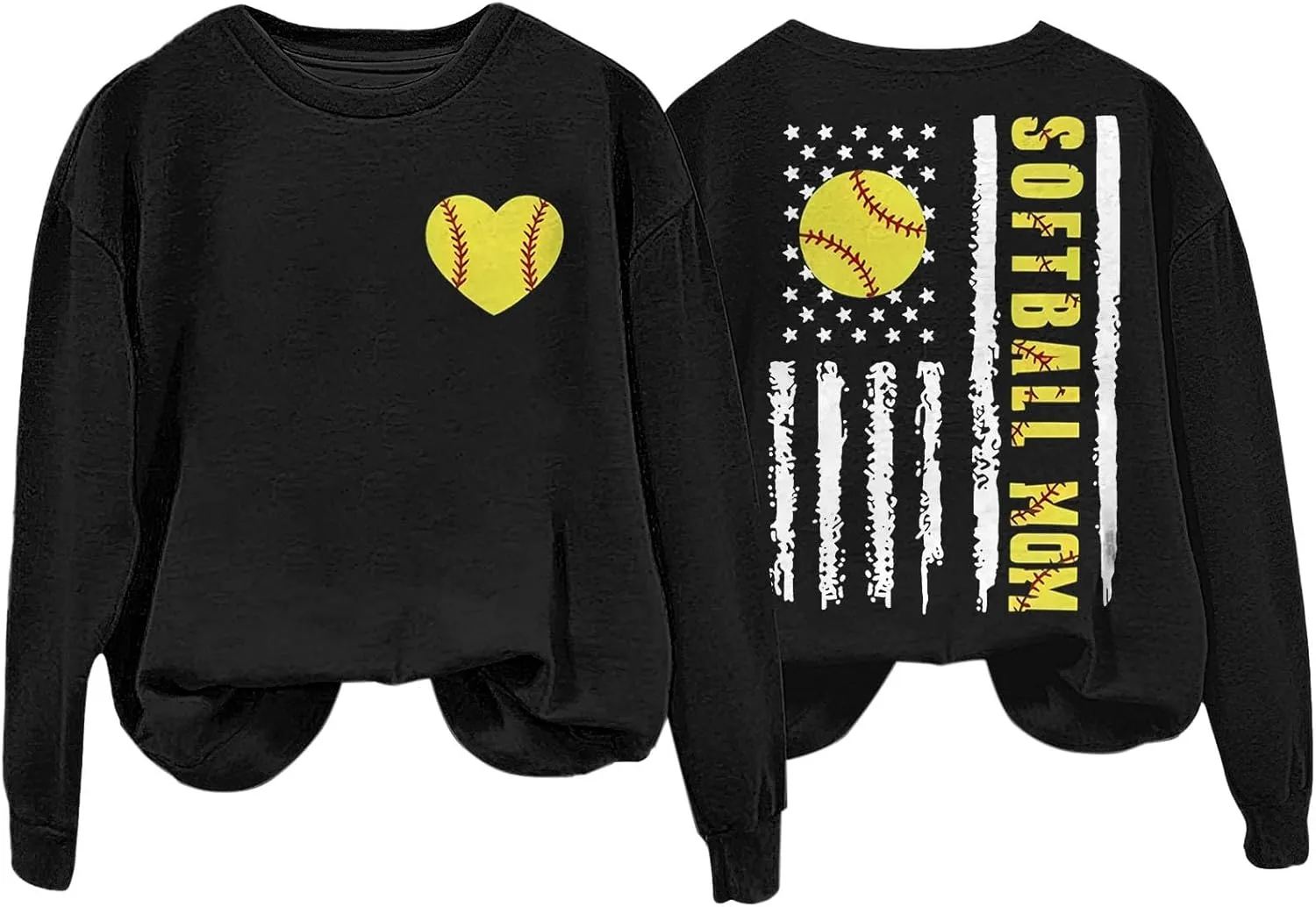 Baseball Mom Shirt Womens Long Sleeve Graphic Plus Size Softball Hoodies Heart Printed Casual Pullover Tops