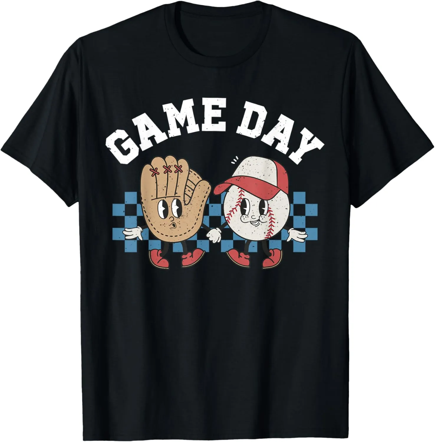 Baseball Retro Groovy Cartoon Love Baseball Season Game Day T-Shirt