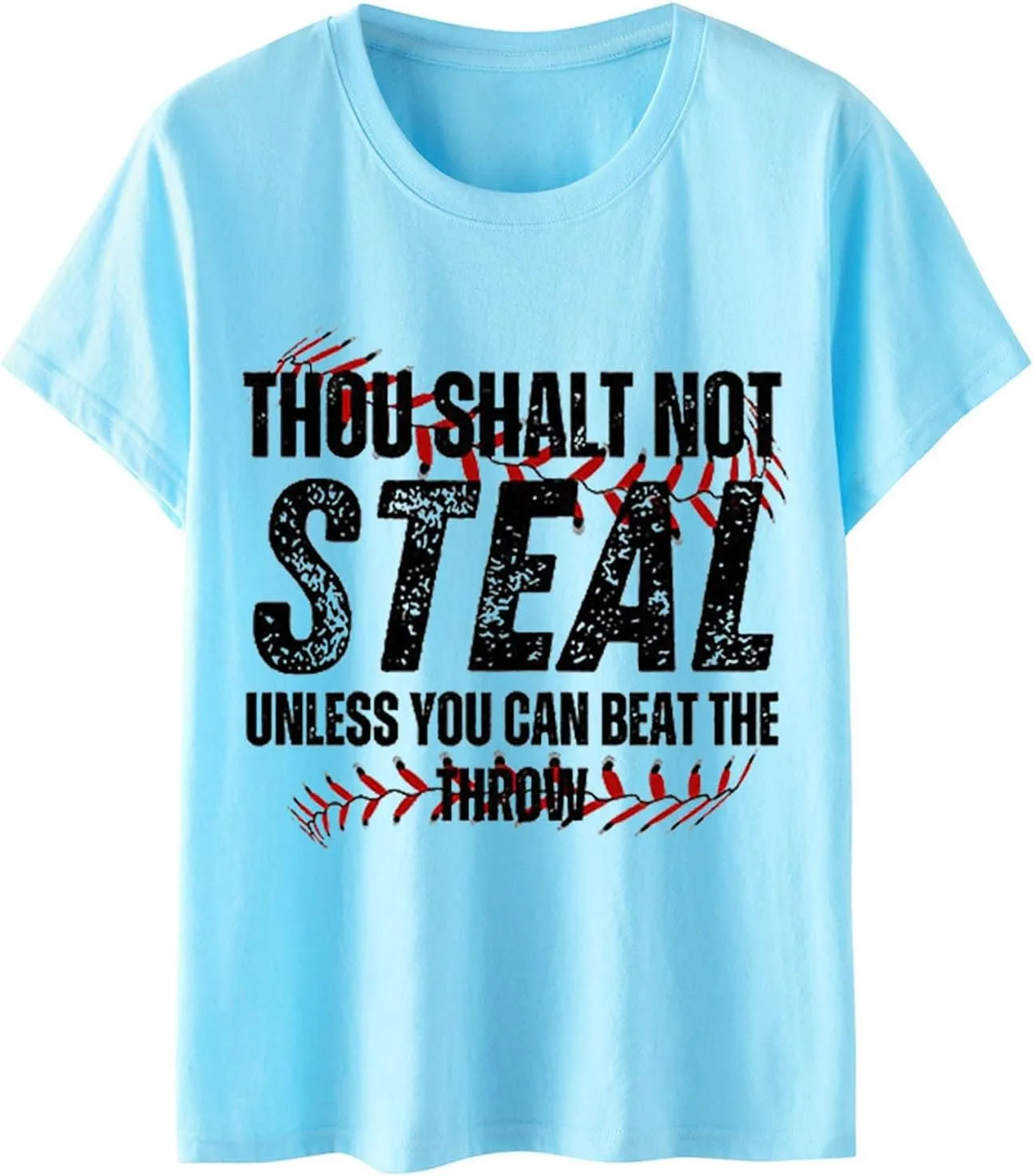 Baseball Shirt Women Thou Shall Not Steal Unless You Can Beat The Throw Tee Letter Shirts Short Sleeve T Shirt