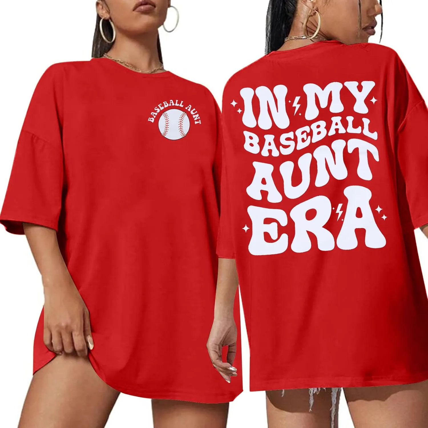 Baseball Shirts Baseball Aunt T-Shirt Women Game Day Shirts in My Baseball Aunt Era Graphic Tee Baseball Fan Short Sleeve Top