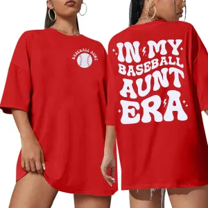 Baseball Shirts Baseball Aunt T-Shirt Women Game Day Shirts in My Baseball Aunt Era Graphic Tee Baseball Fan Short Sleeve Top