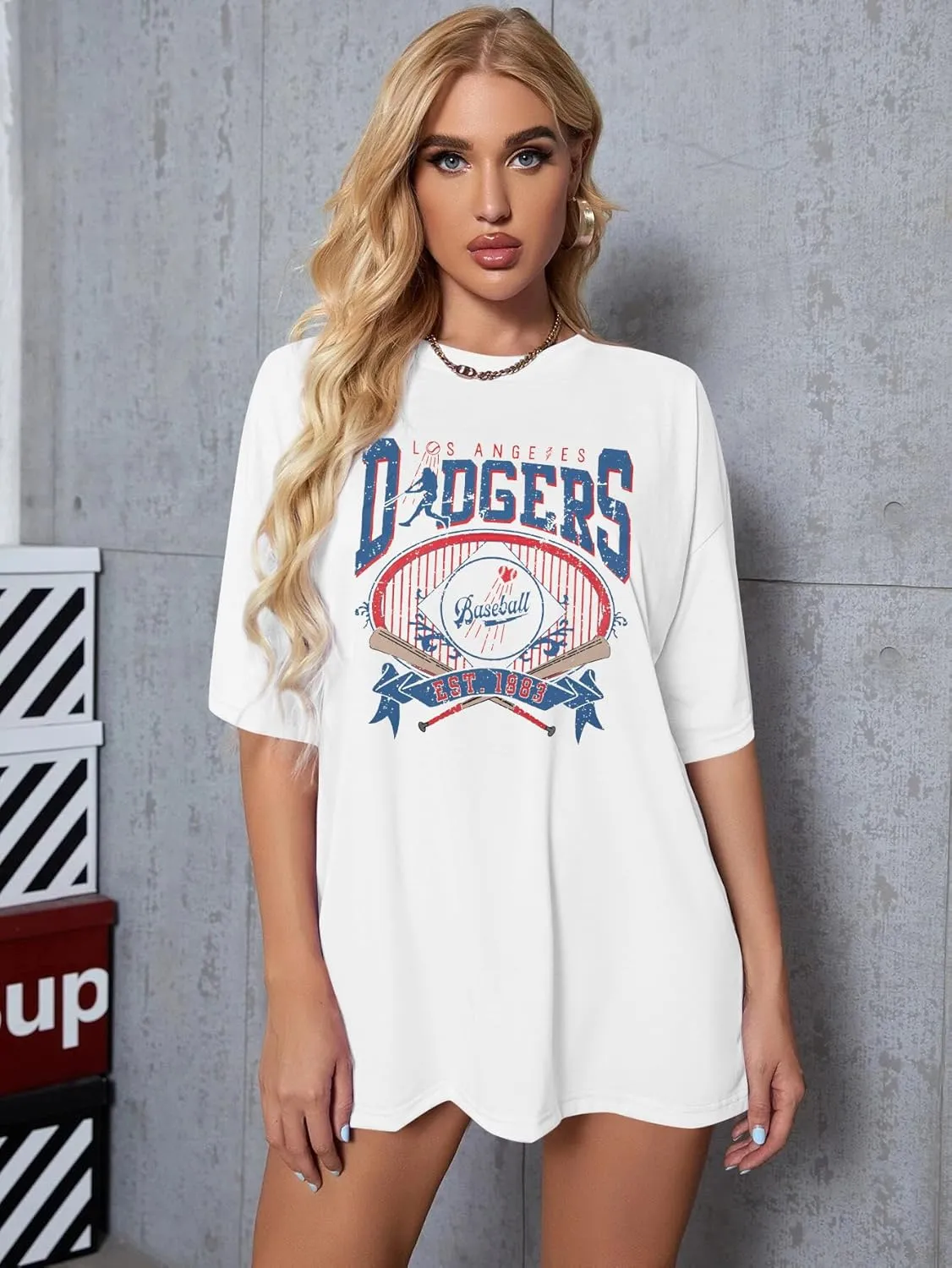 Baseball Shirts for Women Oversized Game Day Baseball Fan Shirt Baseball Mama Casual Short Sleeve Shirt