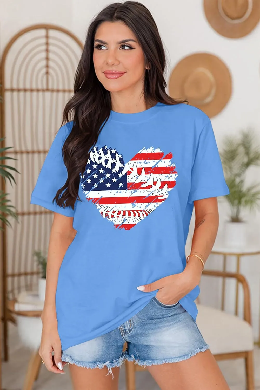 Baseball T Shirts for Women Baseball Mom Shirt Tee Funny Baseball Heart Graphic Casual Baseball Lover Gifts