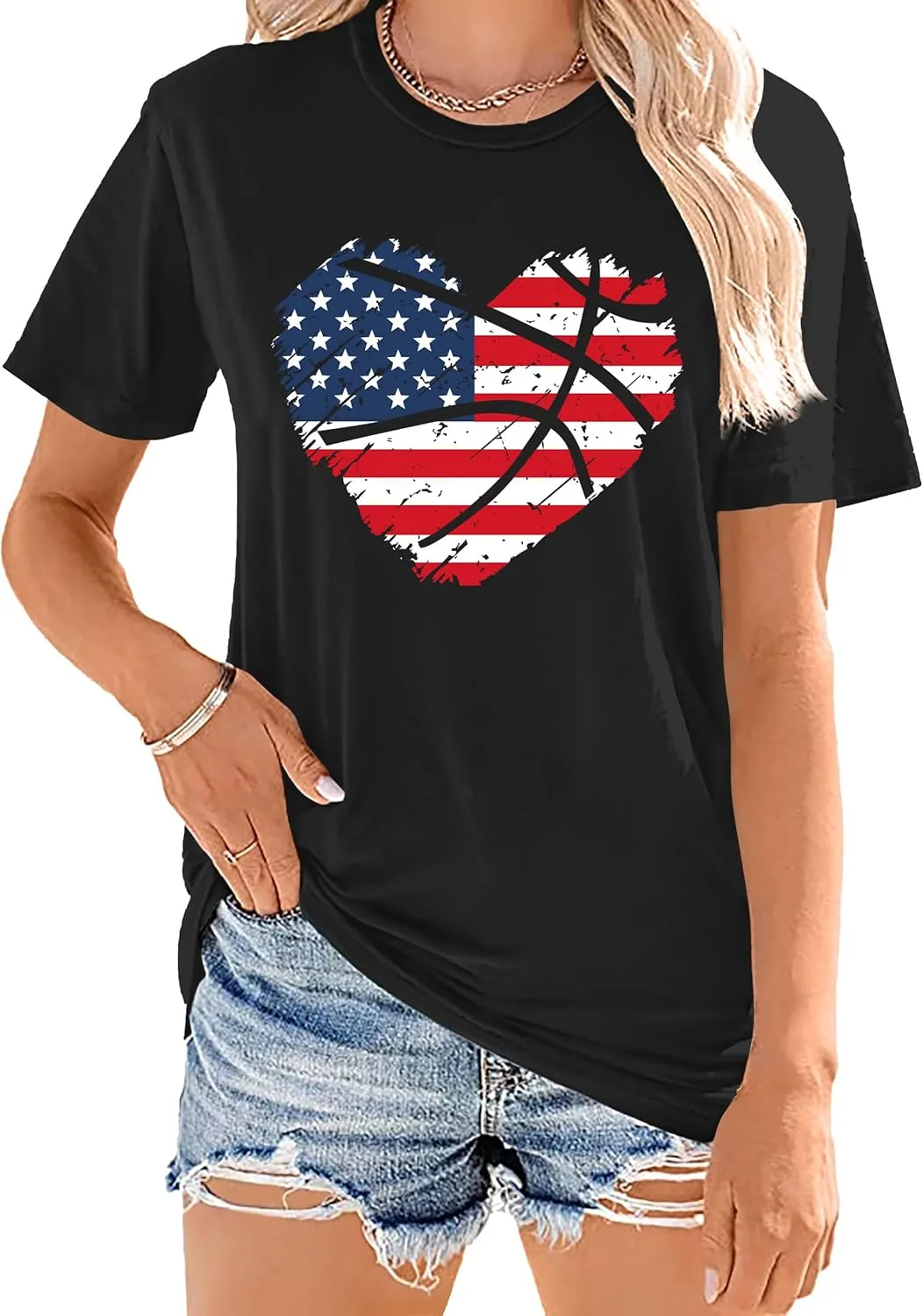 Baseball T Shirts for Women Baseball Mom Shirt Tee Funny Baseball Heart Graphic Casual Baseball Lover Gifts