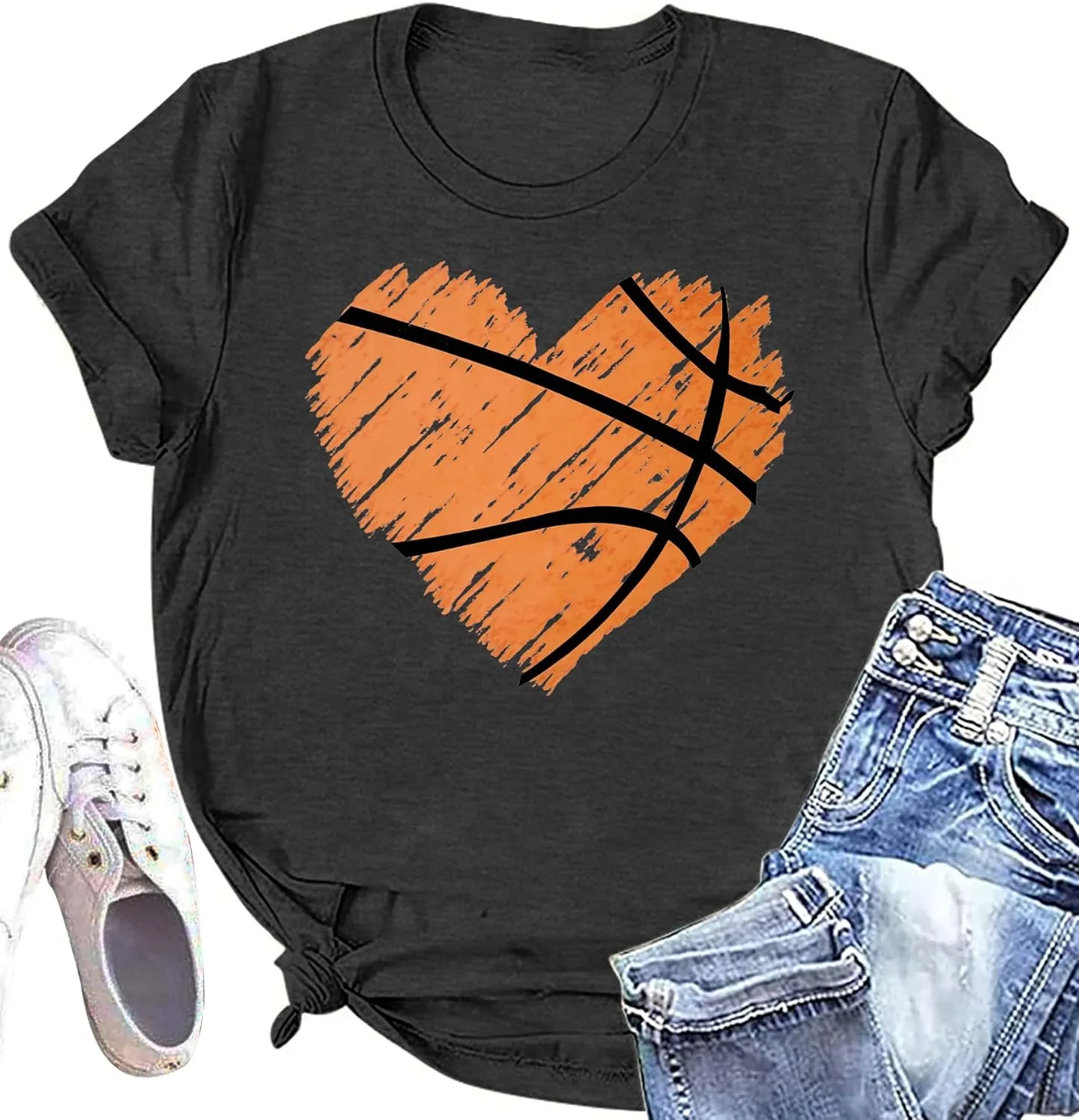 Baseball T Shirts for Women Baseball Mom Shirt Tee Funny Baseball Heart Graphic Casual Baseball Lover Gifts