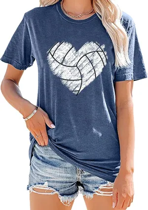 Baseball T Shirts for Women Baseball Mom Shirt Tee Funny Baseball Heart Graphic Casual Baseball Lover Gifts