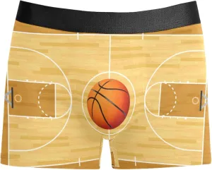 basketball court with basketball Men's Boxer Briefs Underwear Soft Breathable Shorts XS