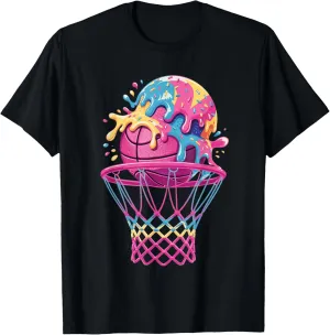 Basketball Drip For Boys Youth Ice Cream Dripping Basketball T-Shirt