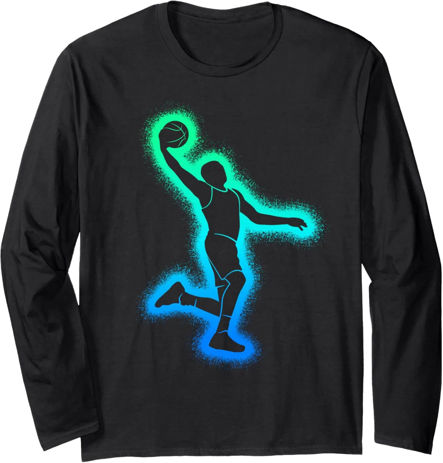 Basketball Dunking Bball Men Kids Boys Basketball Player Long Sleeve T-Shirt