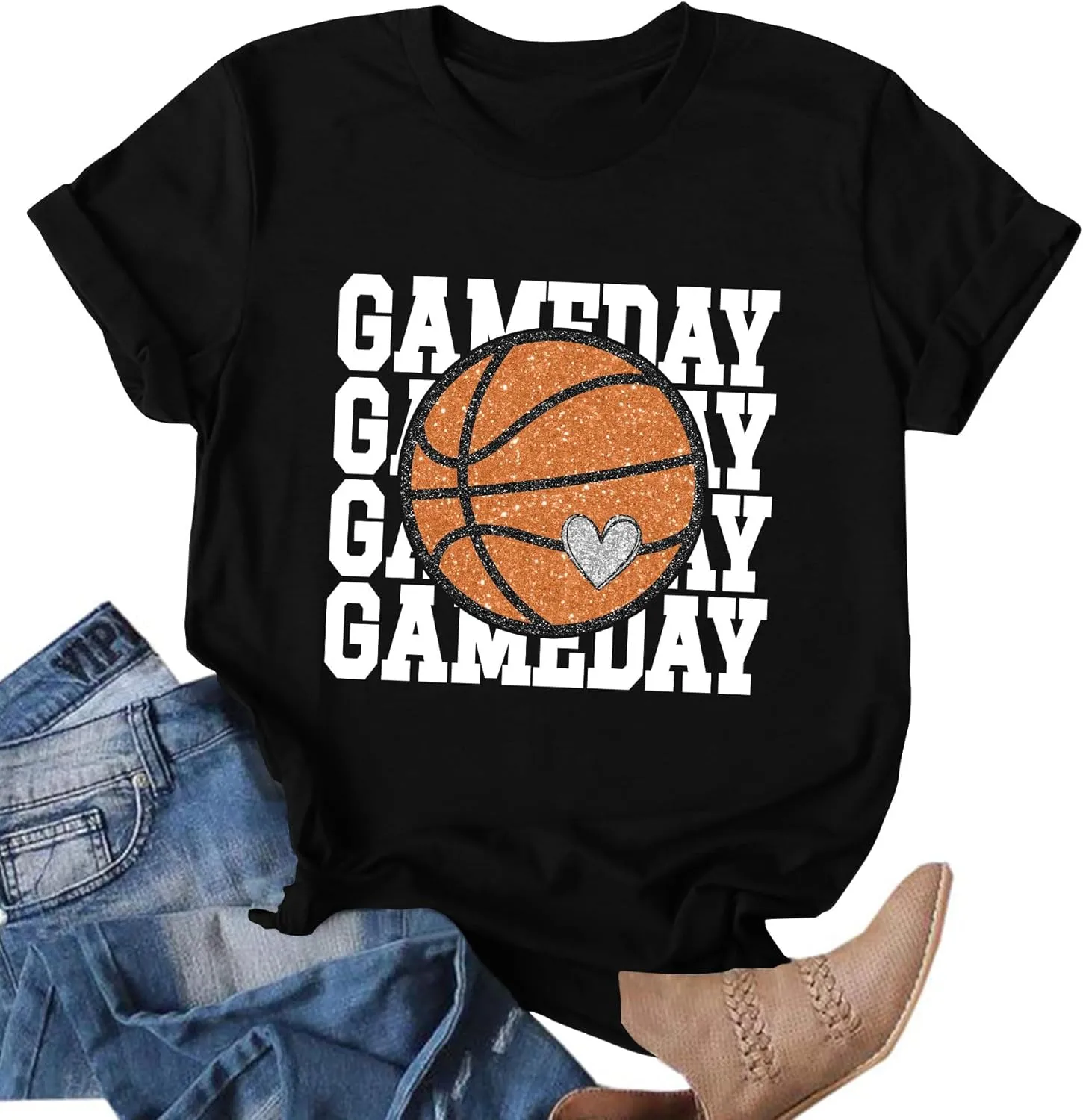 Basketball Mom Shirt Game Day Shirts Basketball Graphic Tshirts Basketball Lover Gifts Tops