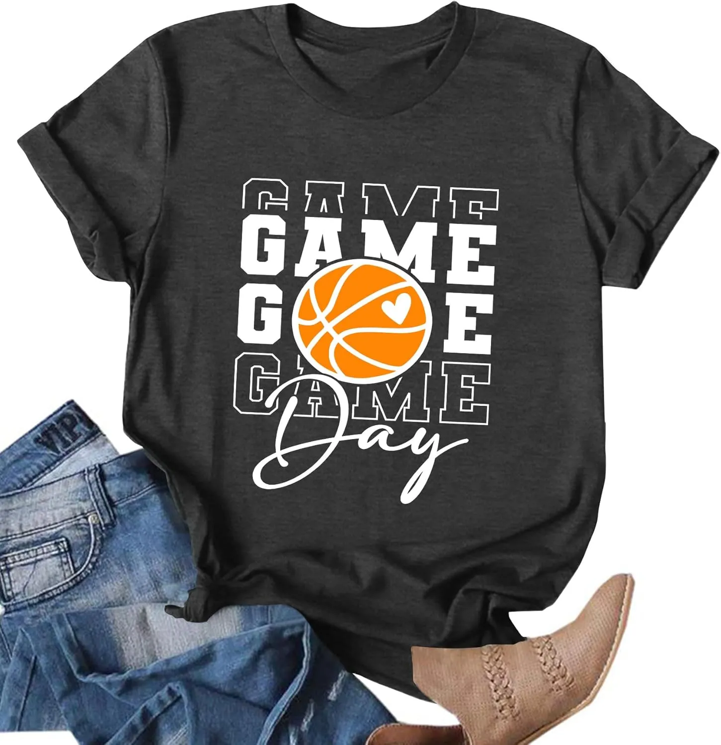 Basketball Mom Shirt Game Day Shirts Basketball Graphic Tshirts Basketball Lover Gifts Tops