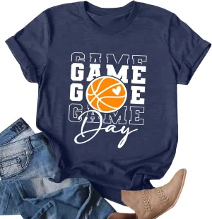 Basketball Mom Shirt Game Day Shirts Basketball Graphic Tshirts Basketball Lover Gifts Tops