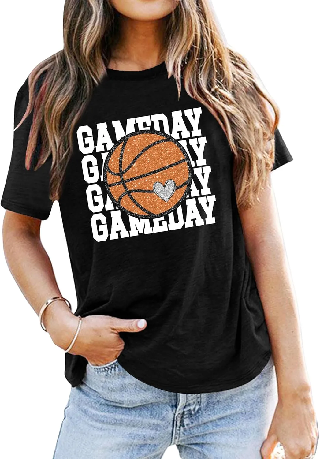 Basketball Mom Shirt Game Day Shirts Basketball Graphic Tshirts Basketball Lover Gifts Tops