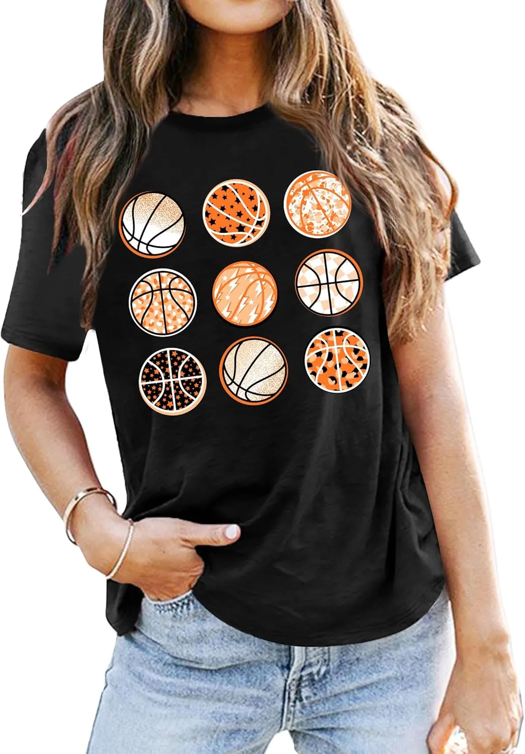 Basketball Mom Shirt Game Day Shirts Basketball Graphic Tshirts Basketball Lover Gifts Tops