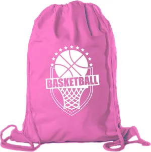 Basketball Party Bags | Basketball Cotton Drawstring Cinch Backpacks for Team events, Birthdays, and more!