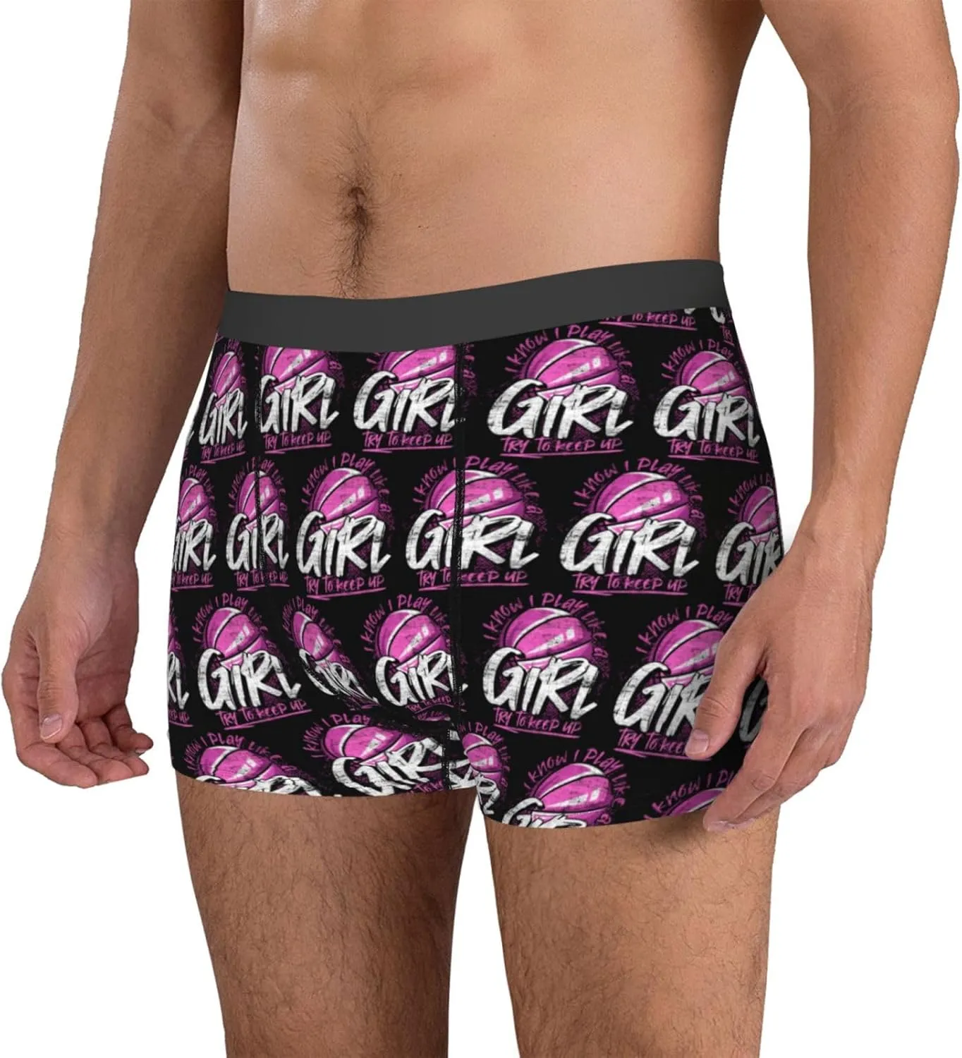 Basketball Player Girls Funny Basketball Lover Sport Basketball Men's Boxer Briefs Stretch Underwear Trunk Underwear