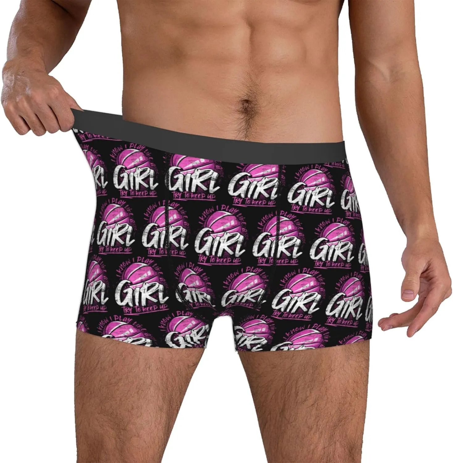 Basketball Player Girls Funny Basketball Lover Sport Basketball Men's Boxer Briefs Stretch Underwear Trunk Underwear