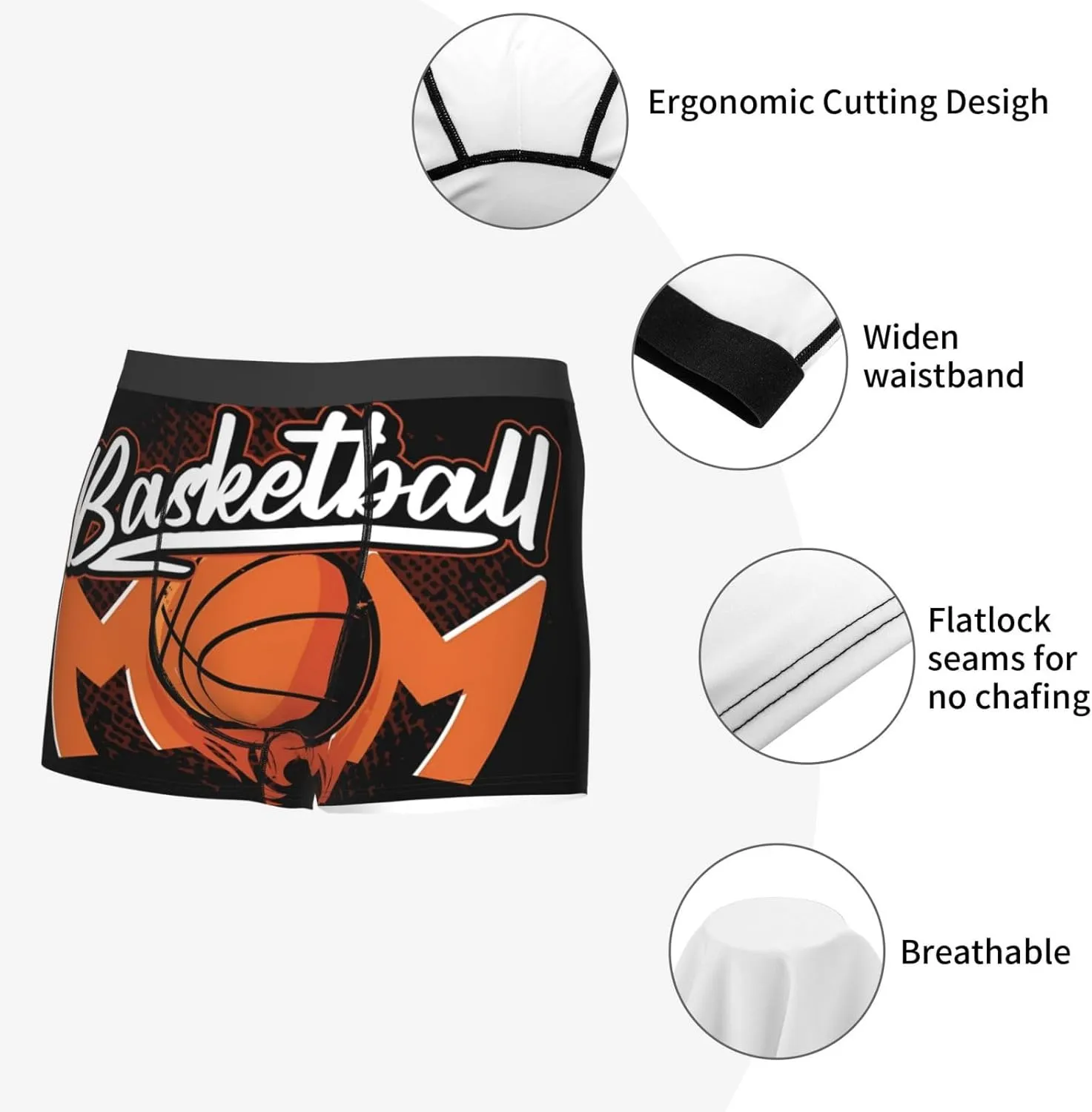 Basketball Player Girls Funny Basketball Lover Sport Basketball Men's Boxer Briefs Stretch Underwear Trunk Underwear