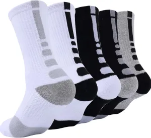 Basketball Socks for Men,Performance Cushioned Men's Athletic Crew Socks with Arch Compression for Basketball Sports