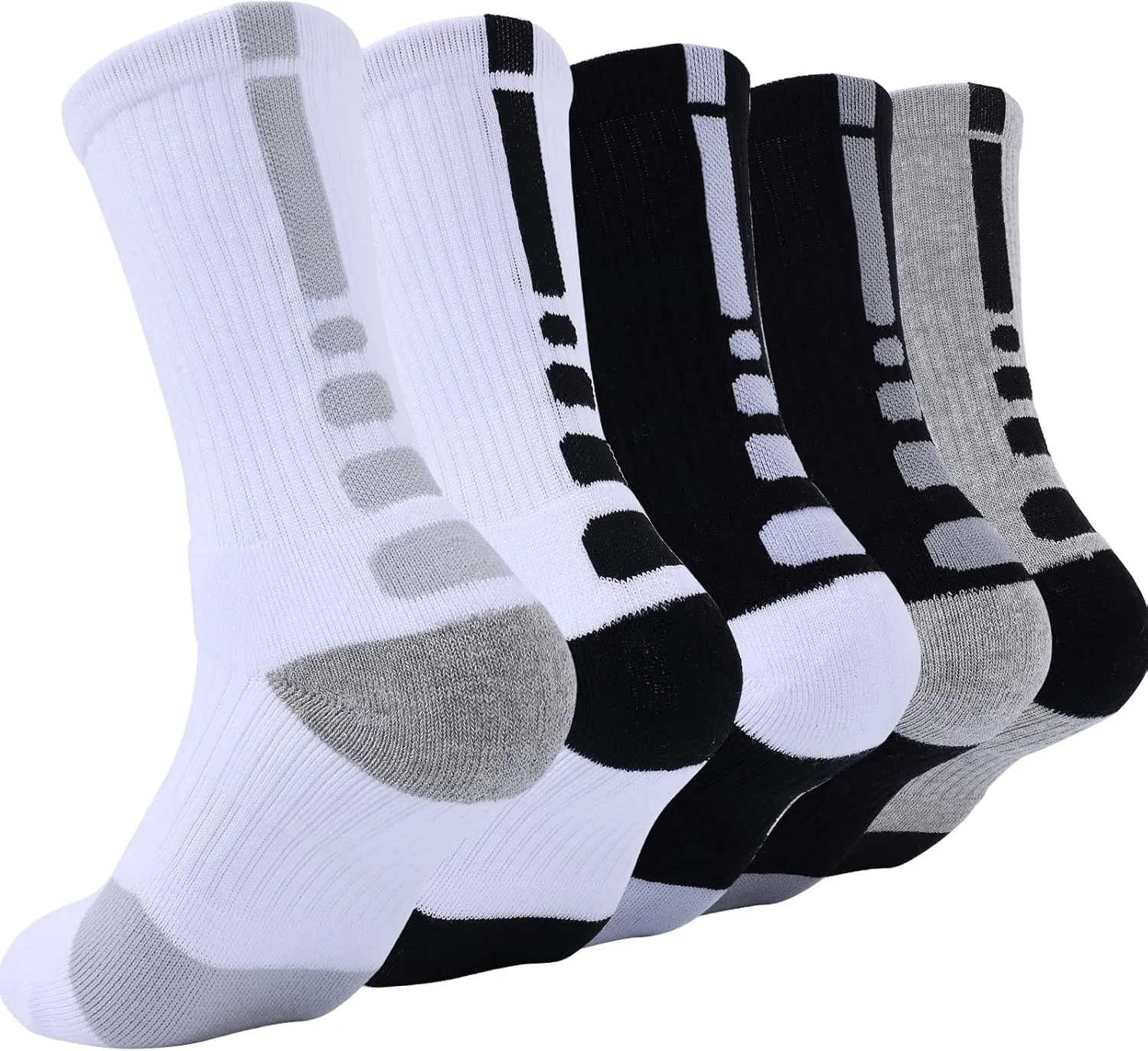 Basketball Socks for Men,Performance Cushioned Men's Athletic Crew Socks with Arch Compression for Basketball Sports