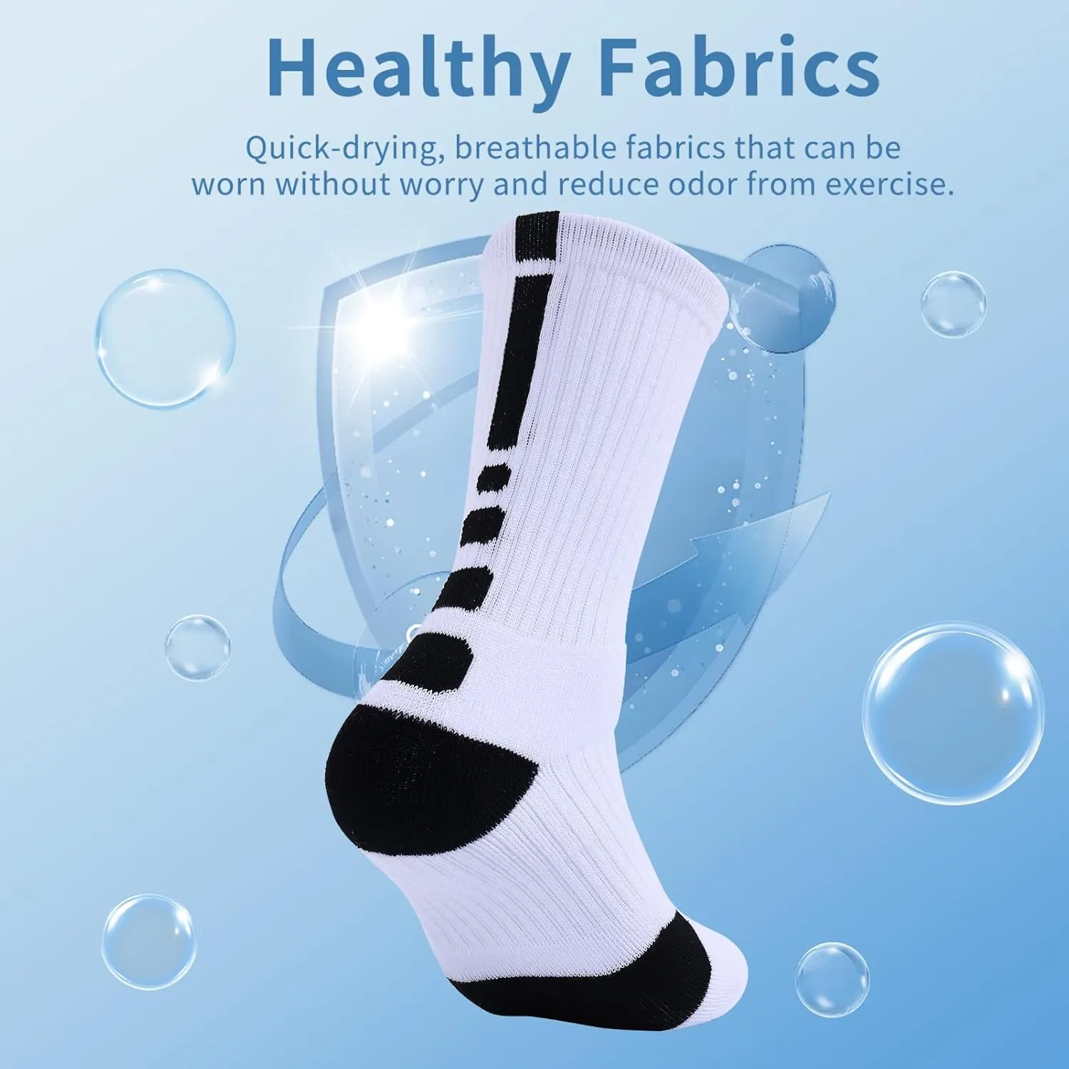 Basketball Socks for Men,Performance Cushioned Men's Athletic Crew Socks with Arch Compression for Basketball Sports