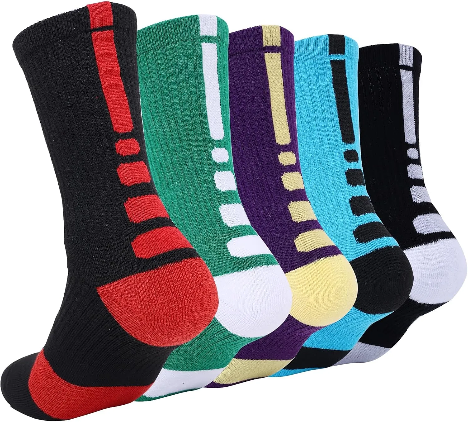 Basketball Socks for Men,Performance Cushioned Men's Athletic Crew Socks with Arch Compression for Basketball Sports