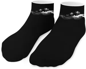 _Beach Heartbeat Ankle Socks Breathable Low Cut Sports Socks Casual No Show Sock for Women Men