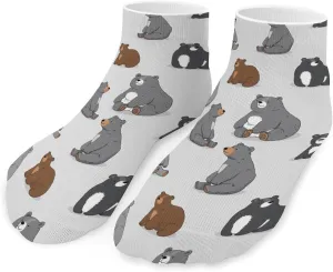 Bear Ankle Socks Breathable Low Cut Sports Socks Casual No Show Sock for Women Men